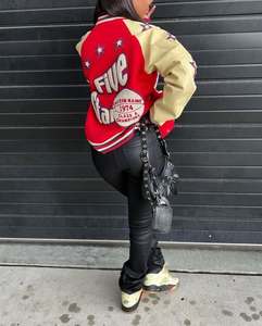 แจ็กเก็ตเบสบอลไซส์ใหญ่พิเศษสำหรับผู้หญิง, แจ็กเก็ตสไตล์สตรีทสไตล์สตรีทฤดูหนาวกลางแจ้งเสื้อแจ็คเก็ตเลตเทอร์แมนสำหรับผู้ชาย - Product Image 3