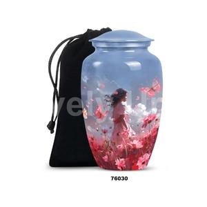Urna para adultos de cremación de aluminio de mariposa grande hermosa para cenizas humanas, urna funeraria de tamaño completo con bolsa de terciopelo gratis - Product Image 6