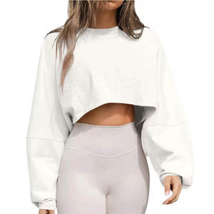 Top corto personalizado sudaderas mejor Material Crop Top sudaderas superventas Warm Up crop top sudaderas ropa de invierno - Product Image 1