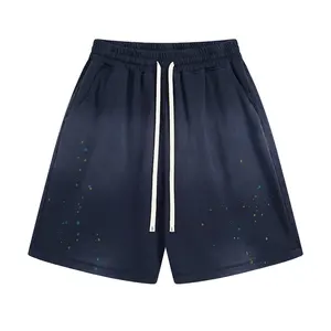 Custom Logo Distressed Cotton <b>Shorts</b> for <b>Men</b> Sun Faded Design High Street Sports <b>Sweat</b> <b>Shorts</b> Solid Acid Wash 100% Cotton - Product Image 4