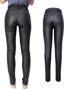 Custom Womens Stretchy Jeggings Faux <b>Leather</b> <b>Legging</b> Pants With Pockets Manufacturer, Factory Suppliers, Exporter & Plus Size - Product Image 3