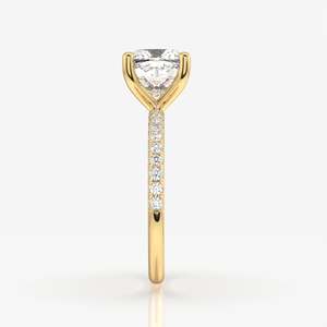 Anillo Romántico de Oro de 9K con Diamantes Cultivados en Laboratorio, Corte Cojín y Ovalado, Baño de Rodio, para Compromiso o Promesa - Product Image 4