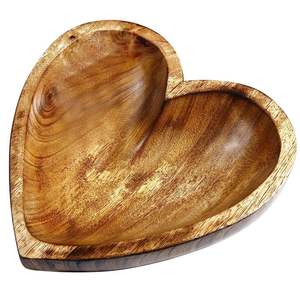 Handmade Acacia Wood <b>Heart</b>-Shaped <b>Bowl</b> for Serving Unique Wooden Design - Product Image 2