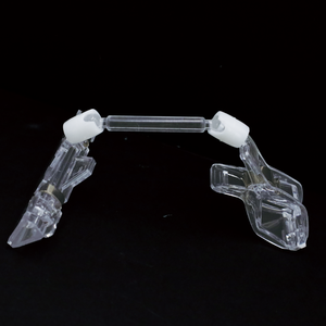 LUMEF Clip d'affichage articulé transparent Hauteur réglable (11cm) Base de serrage solide Écologique Durable PVC/PET pour petit Transparent - Product Image 2