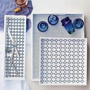 BANDEJA DE HUESO DE FORMA CUADRADA HECHA A MANO con patrones de diseño floral Bandeja de servicio con incrustaciones de hueso Fiesta de Navidad - Product Image 3