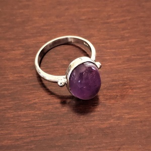925 <b>Silver</b> Handmade Bohemian Style Bezel <b>Set</b> Fine <b>Ring</b> for Women Amethyst Oval Cut Gemstone Direct Source for Wedding Daily Wear - Product Image 2