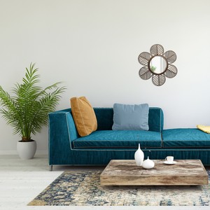 Miroir mural moderne de luxe en rotin naturel et osier Nouveau style Art déco pour la décoration intérieure de rêve Salle de bain pour enfants Salon - Product Image 5