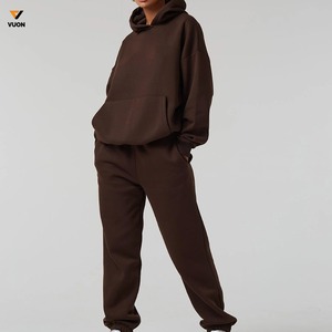 Gran oferta de chándales deportivos de invierno Unisex de dos piezas de gran tamaño de lana de algodón personalizados para mujer con logotipo impreso - Product Image 5