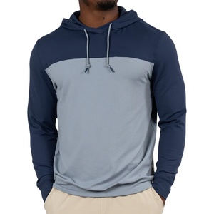 Sweat-shirt à capuche décontracté pour homme à manches longues 100% coton Deux tons Streetwear Coupe régulière OEM Mode Hiver Respirant - Product Image 2