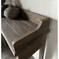Table console rectangulaire en bois rustique marron Kamal Art Craft, 2 tiroirs, étroite, largeur 100 cm, profondeur 33 cm, chambre à coucher, villa, salon