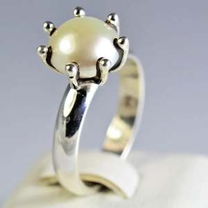 925 Sterling Silver Handmade Boho <b>Ring</b> Freshwater Pearl June Birthstone Jewelry Perfect Gift for Her Birthday or Anniversary - Product Image 3