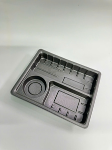 Vente en gros PET Matériau Blister Processus-Personnalisé Jetable Biodégradable Rectangulaire de Qualité Alimentaire Plateaux en Plastique Noir - Product Image 2