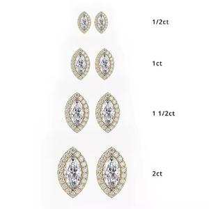 Pendientes de Aro Redondos con Diamantes Cultivados en Laboratorio, Claridad VS, Oro Nuevo, Lujo, Personalizados, para Fiestas, para Mujer - Product Image 4