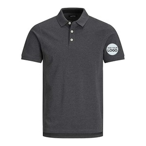 Camisa de Manga Corta para Hombre, 3 Botones, Tejido de Punto Estampado, 100% Algodón, Transpirable - Product Image 1