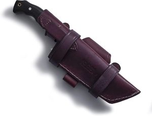 Pisau pelacak buatan tangan J2 pisau baja G10 pegangan pisau pisau tetap tangan kanan Pramuka membawa selubung kulit kerbau - Product Image 2