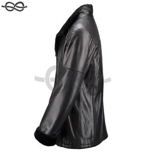 Abrigo de piel de cordero vegetal Malik con forro de piel de oveja de un solo pecho prendas de vestir exteriores comodidad elegante hecha en Pakistán - Product Image 4