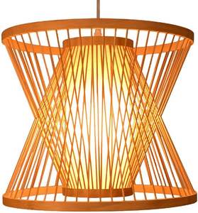 Vente chaude asiatique bambou abat-jour traditionnel Antique lustre lampe abat-jour Transparent décor à la maison extérieur jardin Direct - Product Image 1