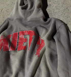 แจ็กเก็ตสไตล์วินเทจแบบรูดซิปมีฮู้ดน้ำหนักหนักแบบรูดซิปพิมพ์ลาย DTG DTF - Product Image 3