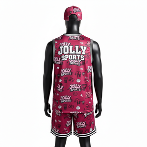 Conjunto de pantalones cortos de baloncesto para hombre, de alta calidad, 160 GSM, tela de malla deportiva, ligero, chaleco rosa, pantalones cortos, logotipo personalizado, conjunto de pantalones cortos para hombre - Product Image 2