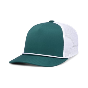 Casquette Trucker structurée à 5 panneaux, bicolore personnalisée, en maille légèrement incurvée, respirante, unie, avec cordon, pour le sport et les loisirs - Product Image 1