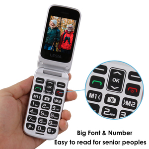 Téléphone portable chinois Lesia, téléphone à clapet double SIM de 2,4 pouces, modèle facile à utiliser, système d'exploitation en espagnol, allemand, français - Product Image 5