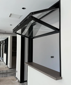 Aluminium Bi Fold <strong>Window</strong> Fold up Glass <strong>Windows</strong> American Vertical Roll up <strong>Grid</strong> Folding <strong>Window</strong> for Bar Shop Coffee - Product Image 2