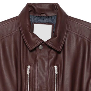 Veste en cuir pour hommes automne hiver à capuche coupe-vent fermeture à glissière avant en cuir PU personnalisable vente en gros de style High Street - Product Image 2