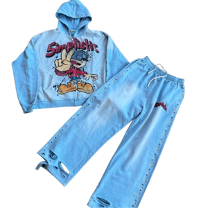 กางเกงขาบานเอวสูงใส่สบายกางเกงผ้าคอตตอนแท้มีฮู้ดสั่ง100% - Product Image 2