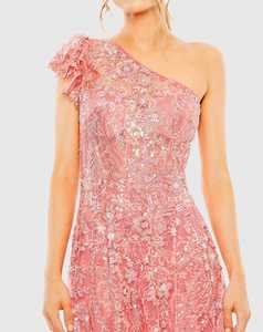 Vestido de graduación de un hombro Lujosos vestidos elegantes formales para mujer Vestido de noche Vestido de fiesta de encaje para fiesta con cuentas - Product Image 3