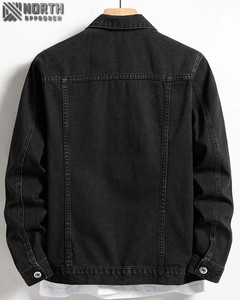 Veste en jean personnalisée de haute qualité en coton délavé double couleur décontractée pour hommes avec logo avant respirant à séchage rapide - Product Image 6