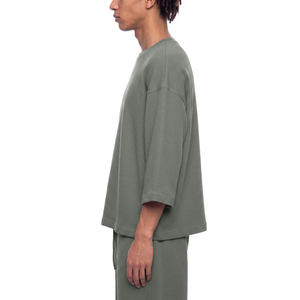 T-shirt ample en tissu gaufré pour homme et femme - Product Image 4