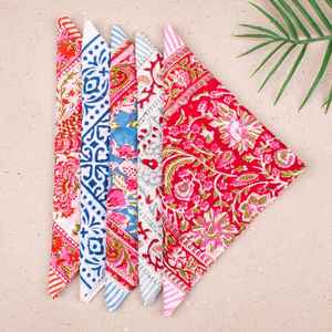 Pañuelo de Algodón Estampado a Mano, Pañuelo Reutilizable para la Cara, Juego de 5 Pañuelos de Viaje - Product Image 6