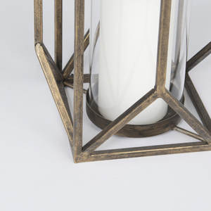 Lanterne et bougeoir fabriqués à la main bougeoir en métal plaqué or lanterne à bougie Design Vintage pour la décoration de la maison en plein air - Product Image 5