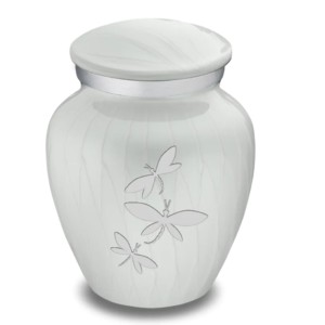 Urnes funéraires en aluminium avec design dauphin et finition blanche Urnes souvenirs de haute qualité - Product Image 2