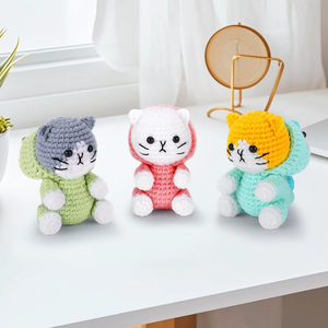 Cadeaux faits main pour les amateurs de crochet : Kit DIY Dinosaure Animal avec Tutoriel Vidéo – <span class=keywords><strong>Porte</strong></span>-clés Mignon en Crochet pour Débutants et Débutants en Tricot – Dessin Animé Doux pour la Remise de Diplôme - Product Image 3