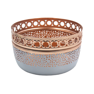 Cuenco para servir alimentos de forma redonda de hierro de nuevo diseño, cuencos decorativos y de cocina con acabado de cobre y Mesa, hechos a mano a granel - Product Image 3