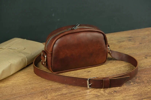 Vintage Leather Mini Handbags Crossbody <b>Shoulder</b> <b>Bags</b> <b>Small</b> sling <b>Bag</b> With Cross Body Strap Zipper Open Leather Hand <b>Bags</b> - Product Image 6