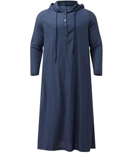 Thobe de style arabe, vêtements musulmans pour hommes, Jubba à manches longues, décontracté, respirant, robe islamique pour hommes, Jubba Kaftan - Product Image 2