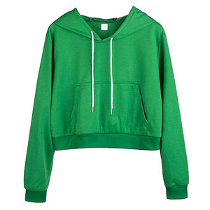 Sudadera con Capucha y Cremallera para Mujer, Top Corto Personalizado, 100% Algodón, Felpa, Invierno, Ecológica, Transpirable, Reflectante - Product Image 2