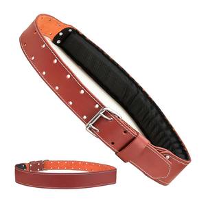 Premium Quality Custom Grain Leather Tool <b>Belt</b> Foam Padded <b>Work</b> <b>Belt</b> for <b>Men</b> Construction Carpenter Electrician - Product Image 1
