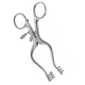 WULLSTEIN-Source d'alimentation manuelle, écarteur adson coudé de 125mm, 5 pouces, 3x3 dents, instruments chirurgicaux vétérinaires en acier émoussé - Product Image 5