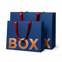 Sacs en papier kraft écologiques en gros, laminés, imprimés sur mesure, emballage de luxe pour la vente au détail, estampage à chaud or, ruban pour vêtements