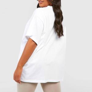 Personalizado gota hombro transpirable mujeres Streetwear vestido liso señoras camisetas largas sueltas de gran tamaño camisetas 100% algodón para niñas - Product Image 6