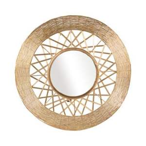 Nuevo diseño Vintage tejido ratán y jacinto de agua espejo adornos de pared espejo de mimbre superventas Natural ecológico - Product Image 1