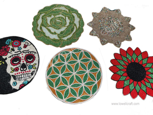 Posavasos y Manteles Individuales Redondos con Cuentas, Juego de Posavasos y Manteles Individuales Hechos a Mano con Cuentas para una Cena Elegante y Decoración de Mesa Decorativa para el Hogar - Product Image 4