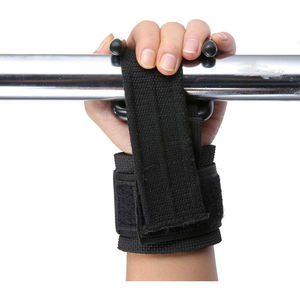 Correas de Muñeca Resistentes para Levantamiento de Pesas con Ganchos para Dominadas, Neopreno y Goma, Negras, Gimnasio y Entrenamiento de Fuerza - Product Image 3