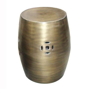 Tabouret moderne en métal martelé poli argenté en forme d'hexagone pour salon école appartement espace de rangement meubles de bar - Product Image 4