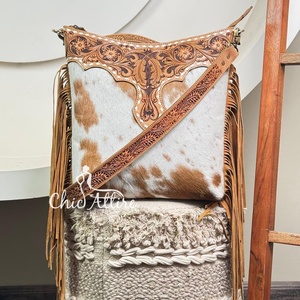 2025 venta al por mayor nueva llegada de cuero mecanizado a mano mujeres señoras bolsos de hombro Correa desmontable cuero de vaca flecos bandolera - Product Image 1