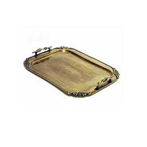Freshly Design Multipurpose Metal <b>Serving</b> Trays <b>Platter</b> Shiny Polished and Hammered for Hotel Restaurant Home Gifting - Product Image 4