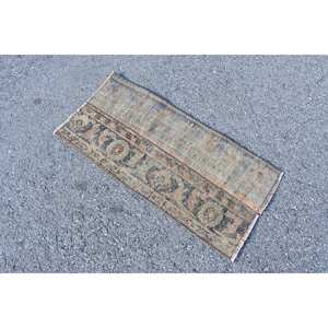 Tapis Vintage en Laine Turque de 1.5X3 pieds, Tissage Plat Patchwork Beige et Marron, pour Décorations de Salon, Support en Latex - Product Image 2